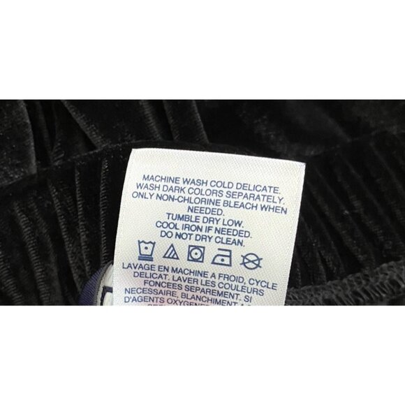 Lands End Womens Black Soft Pull On Velvet Elastic Waist Pants Plus Size XL 18 - Picture 6 of 6